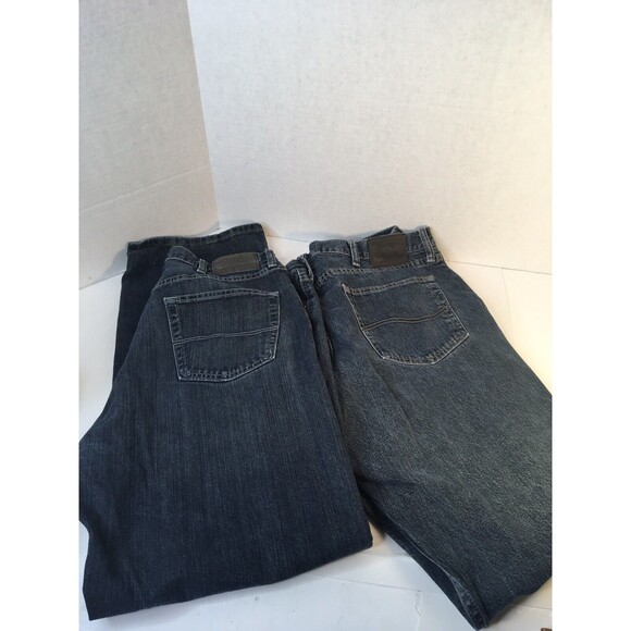 2 Pair LEE Men’s Denim Jeans Relaxed Straight 38 x 32 And Regular Fit 38 X 30 - Picture 3 of 9